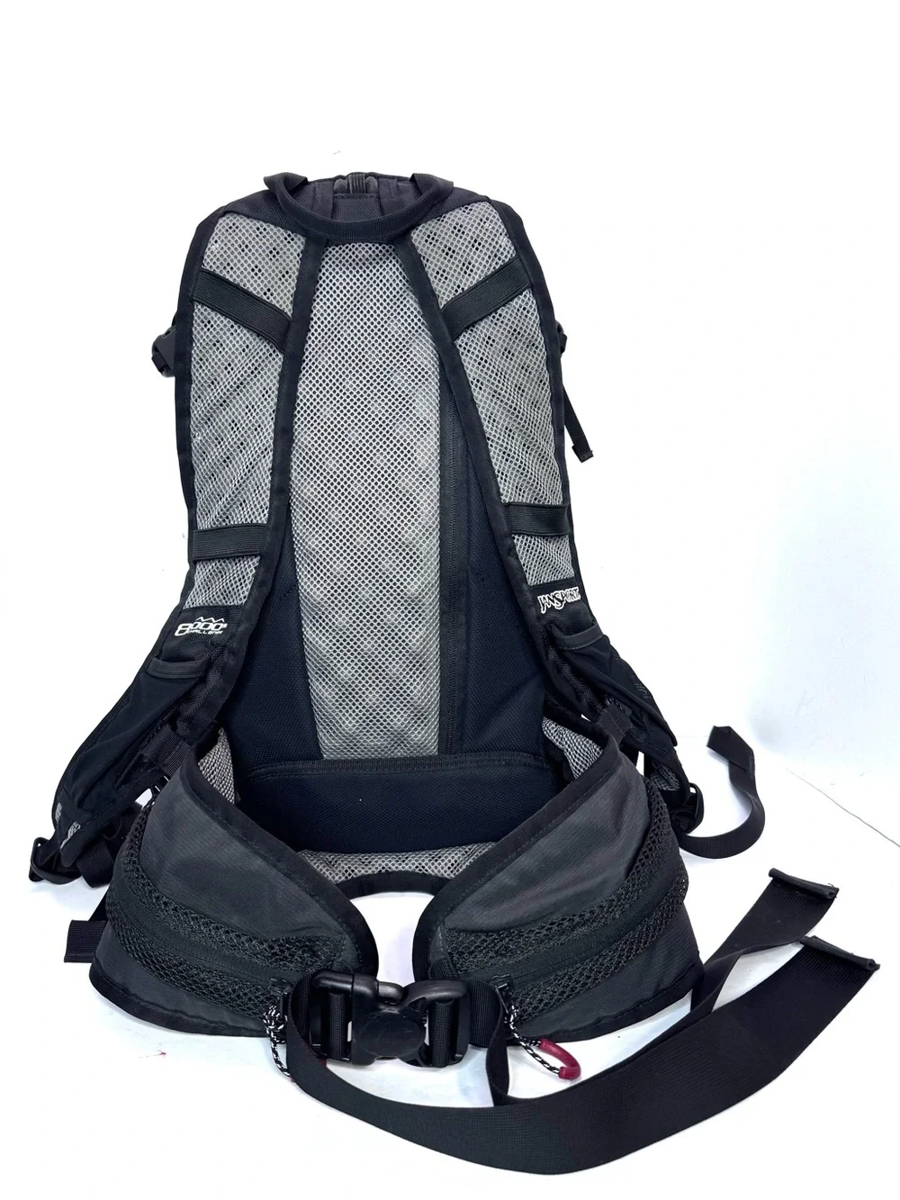 JanSport 8000M Challenge Technical Hiking Backpack Black Red Daypack